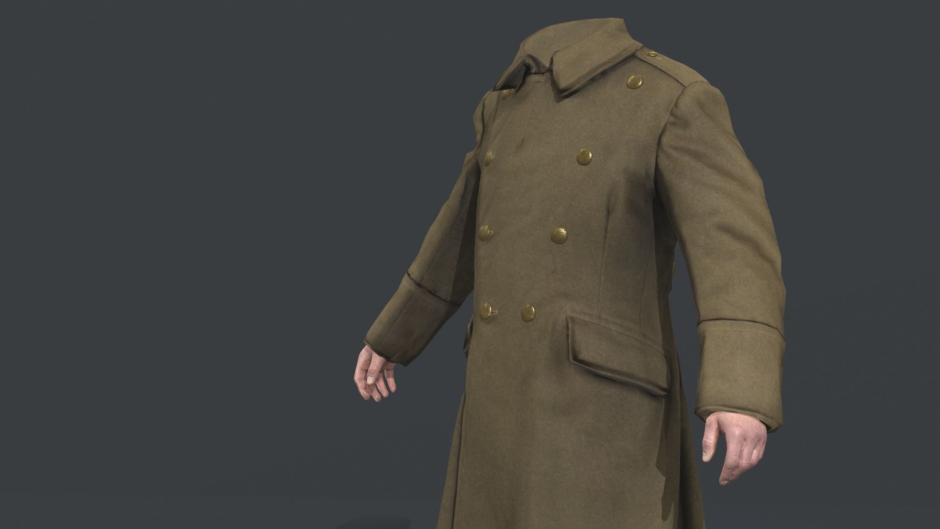 WW2 English Military Uniform Officer - WW2 Scanned Asset Pack Low-poly 3D model_20