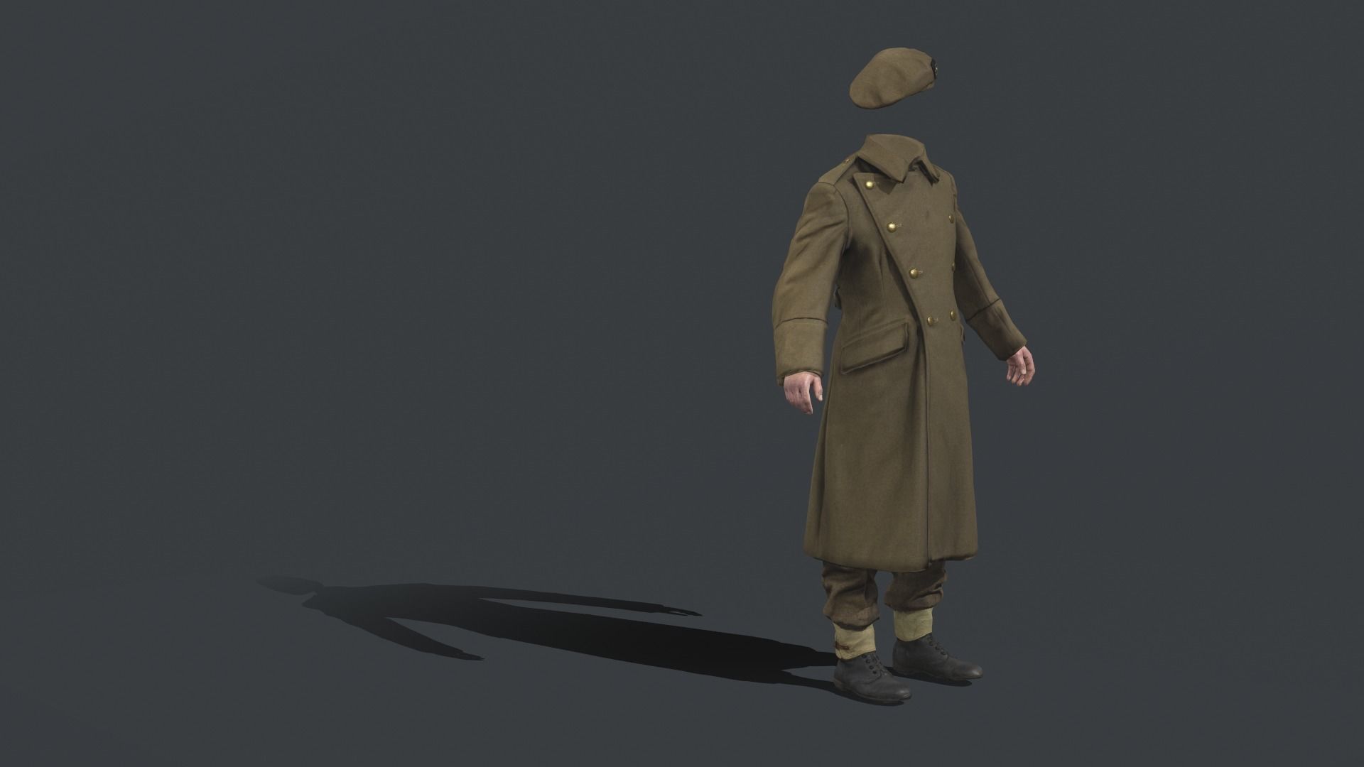WW2 English Military Uniform Officer - WW2 Scanned Asset Pack Low-poly 3D model_7