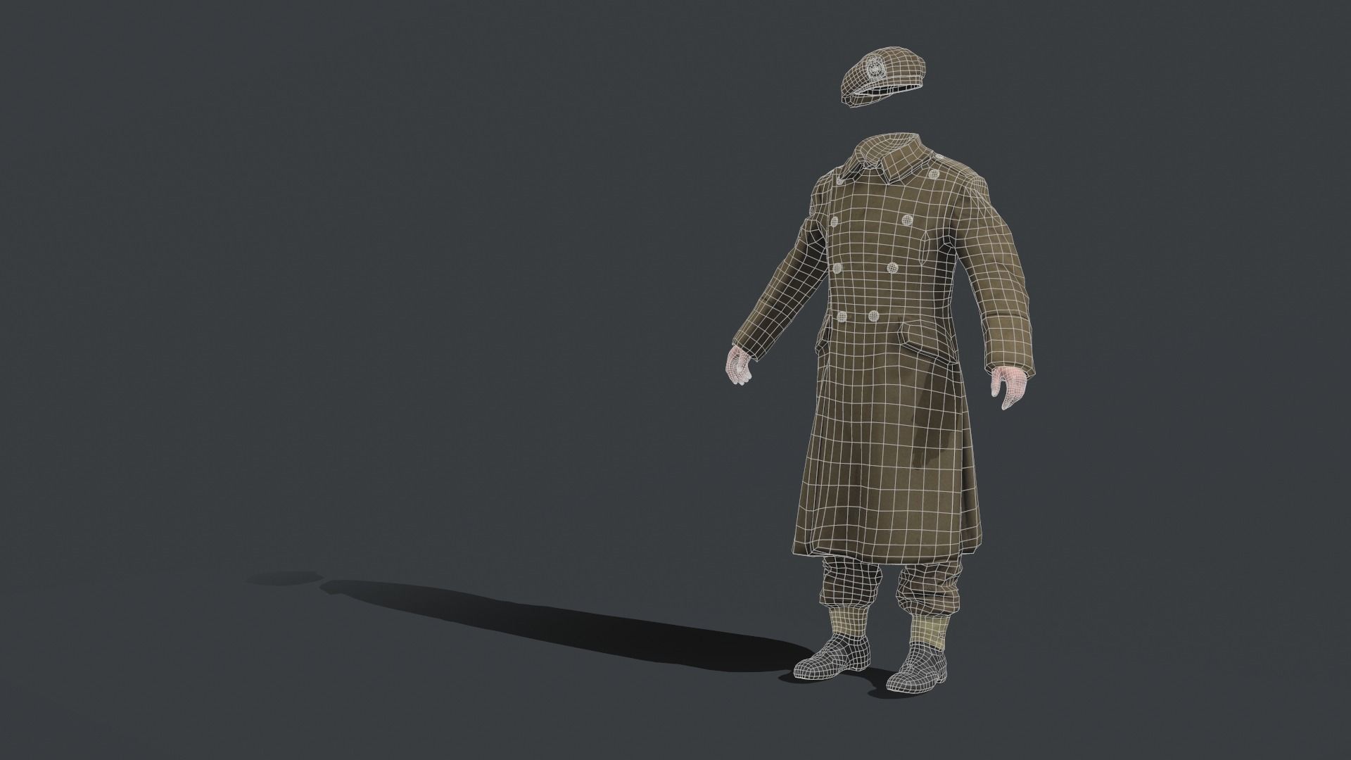WW2 English Military Uniform Officer - WW2 Scanned Asset Pack Low-poly 3D model_12