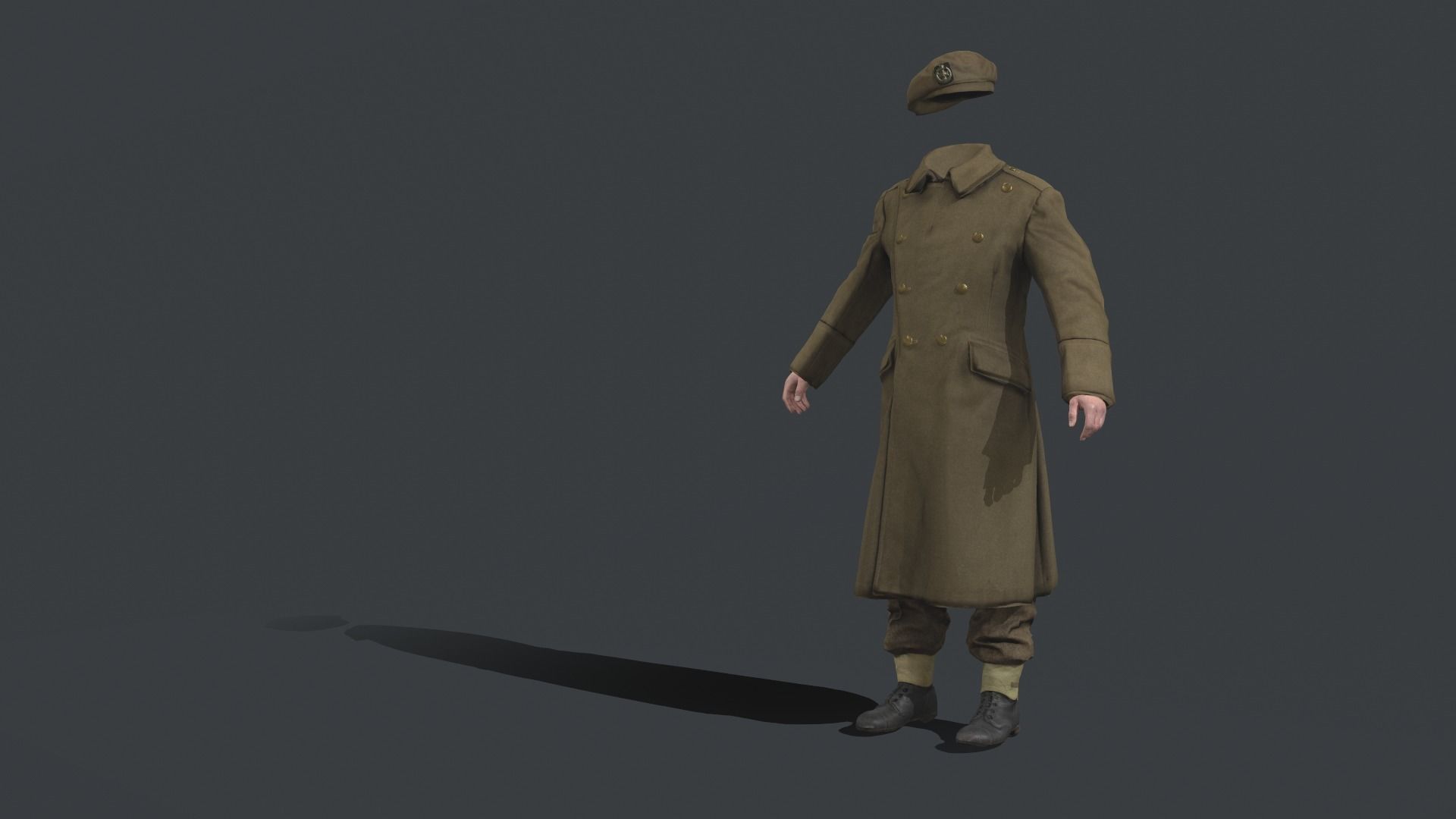 WW2 English Military Uniform Officer - WW2 Scanned Asset Pack Low-poly 3D model_11