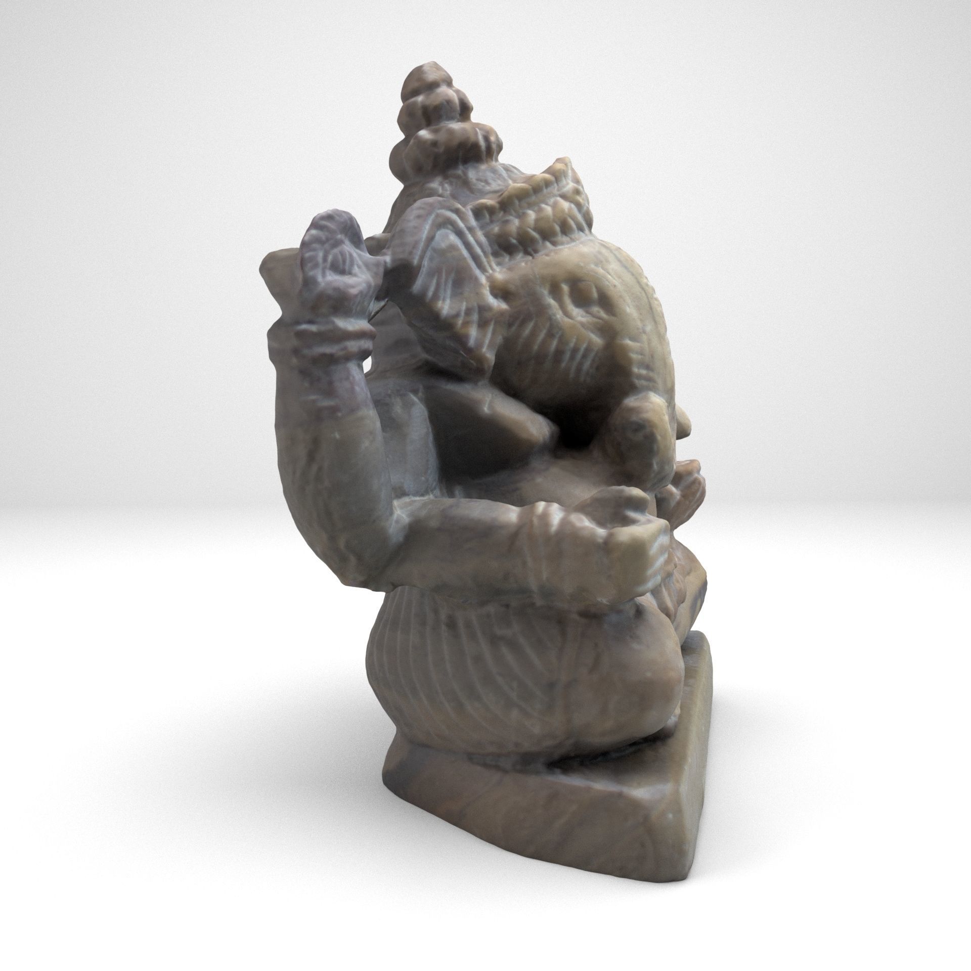 Ganesh stone statue of ganesha 3D model_4
