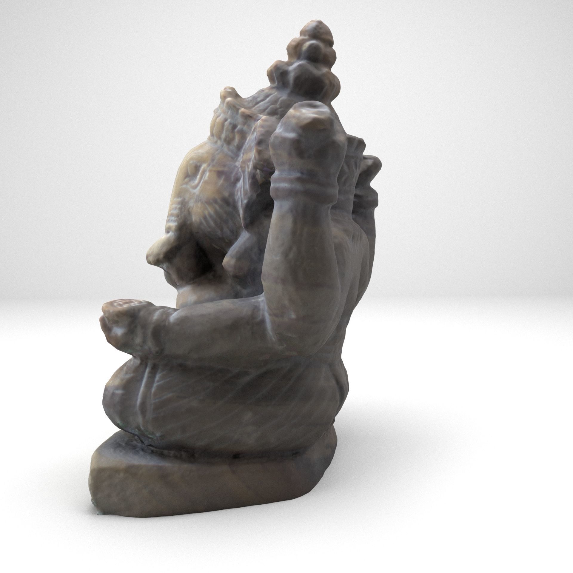 Ganesh stone statue of ganesha 3D model_6