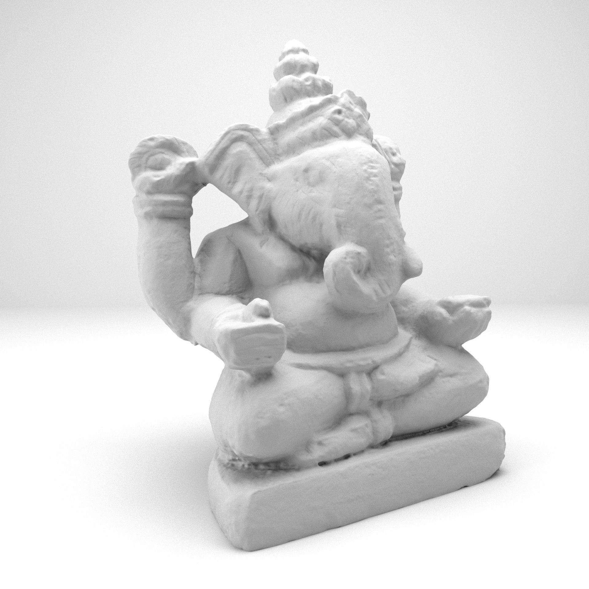 Ganesh stone statue of ganesha 3D model_8