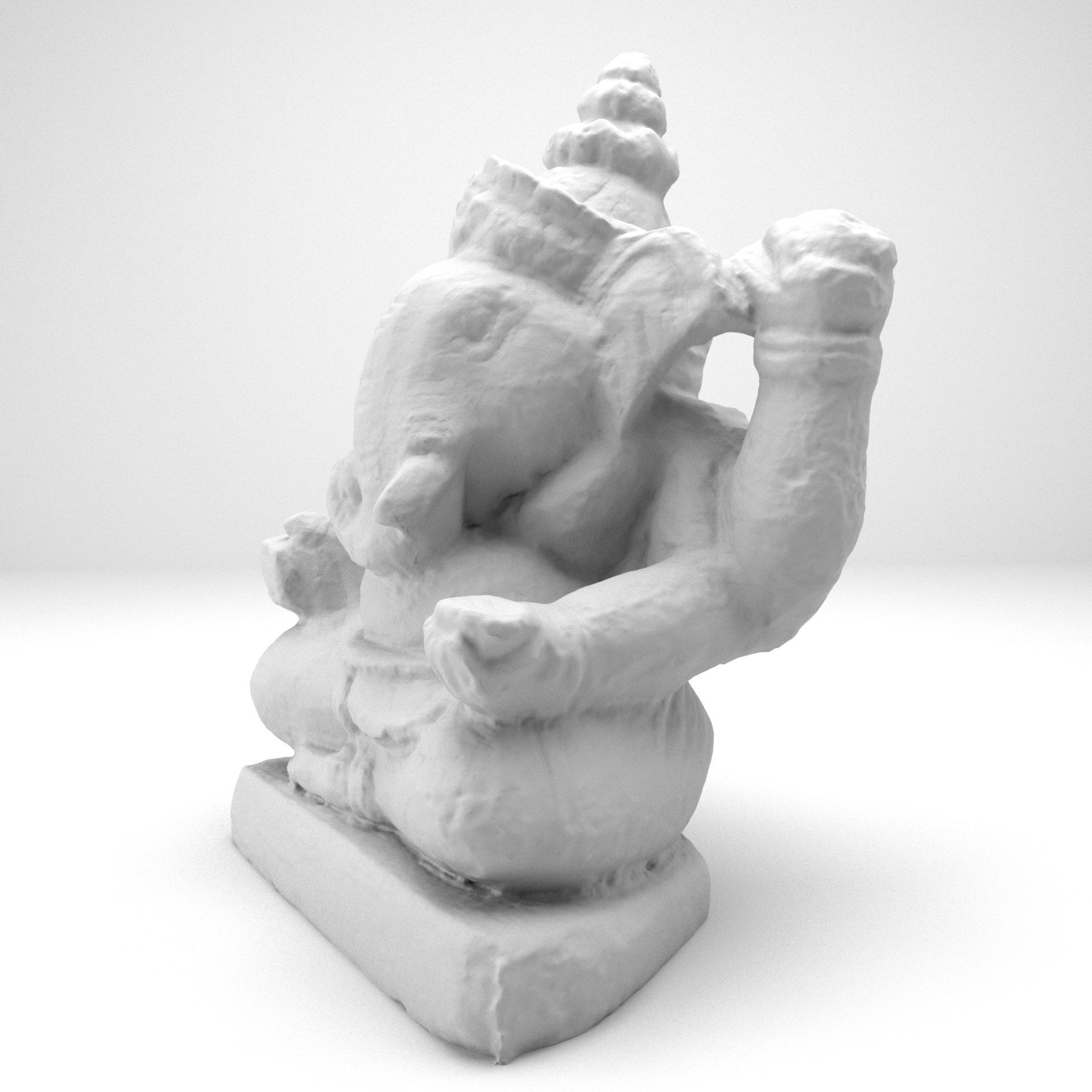 Ganesh stone statue of ganesha 3D model_11