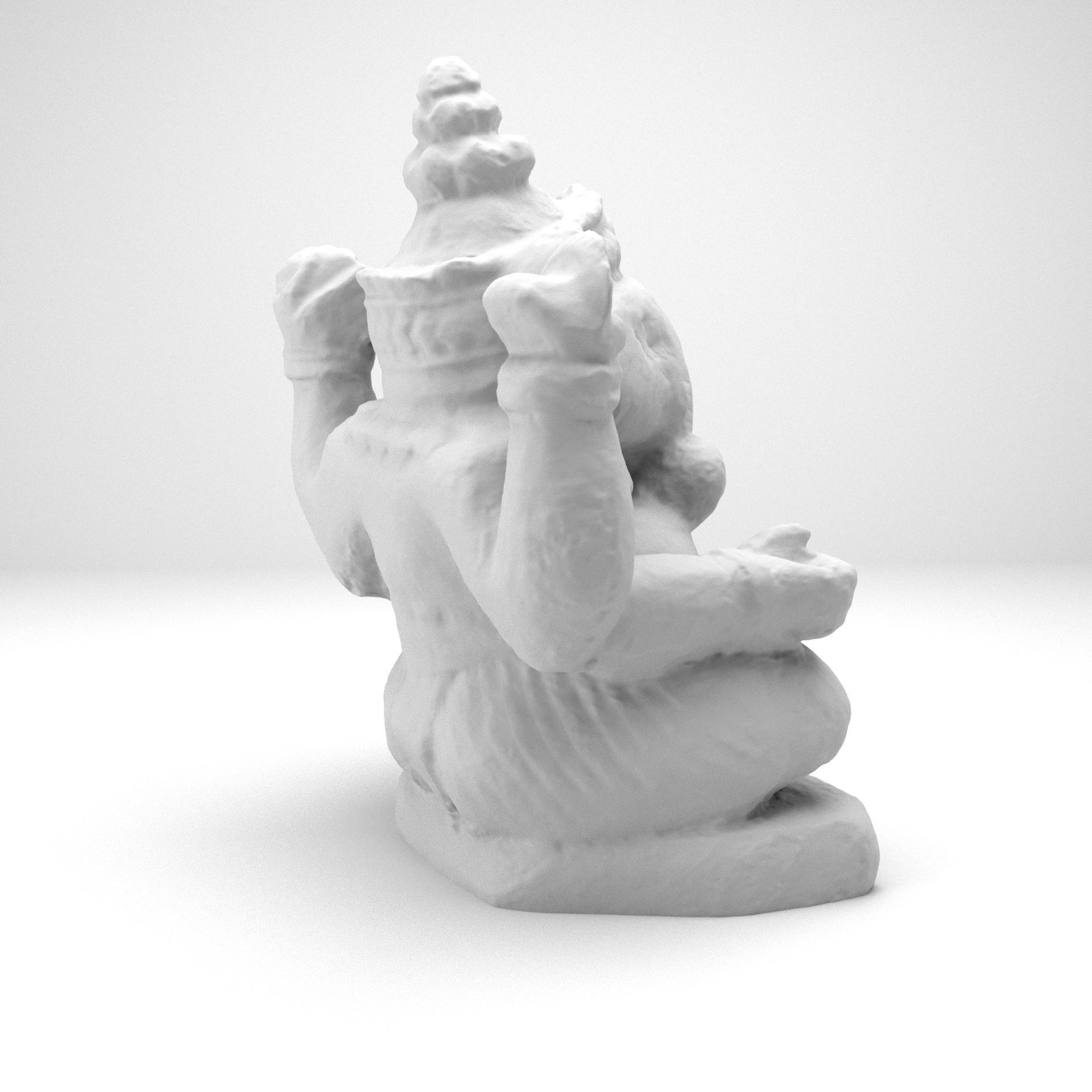 Ganesh stone statue of ganesha 3D model_9