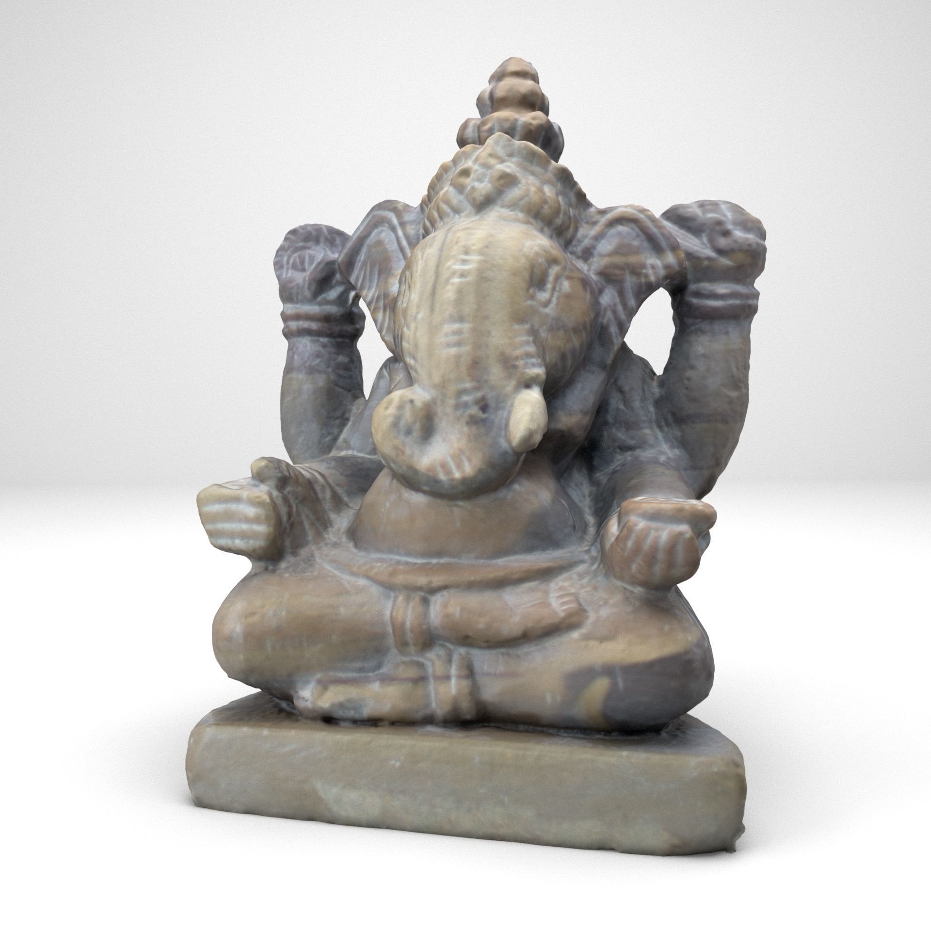 Ganesh stone statue of ganesha 3D model_3