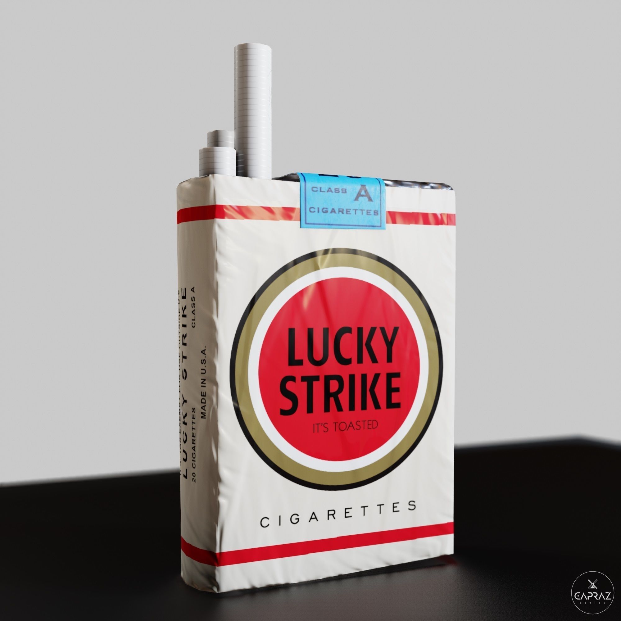 Cigarette Pack - Lucky Strike - PBR Low-poly 3D model_8