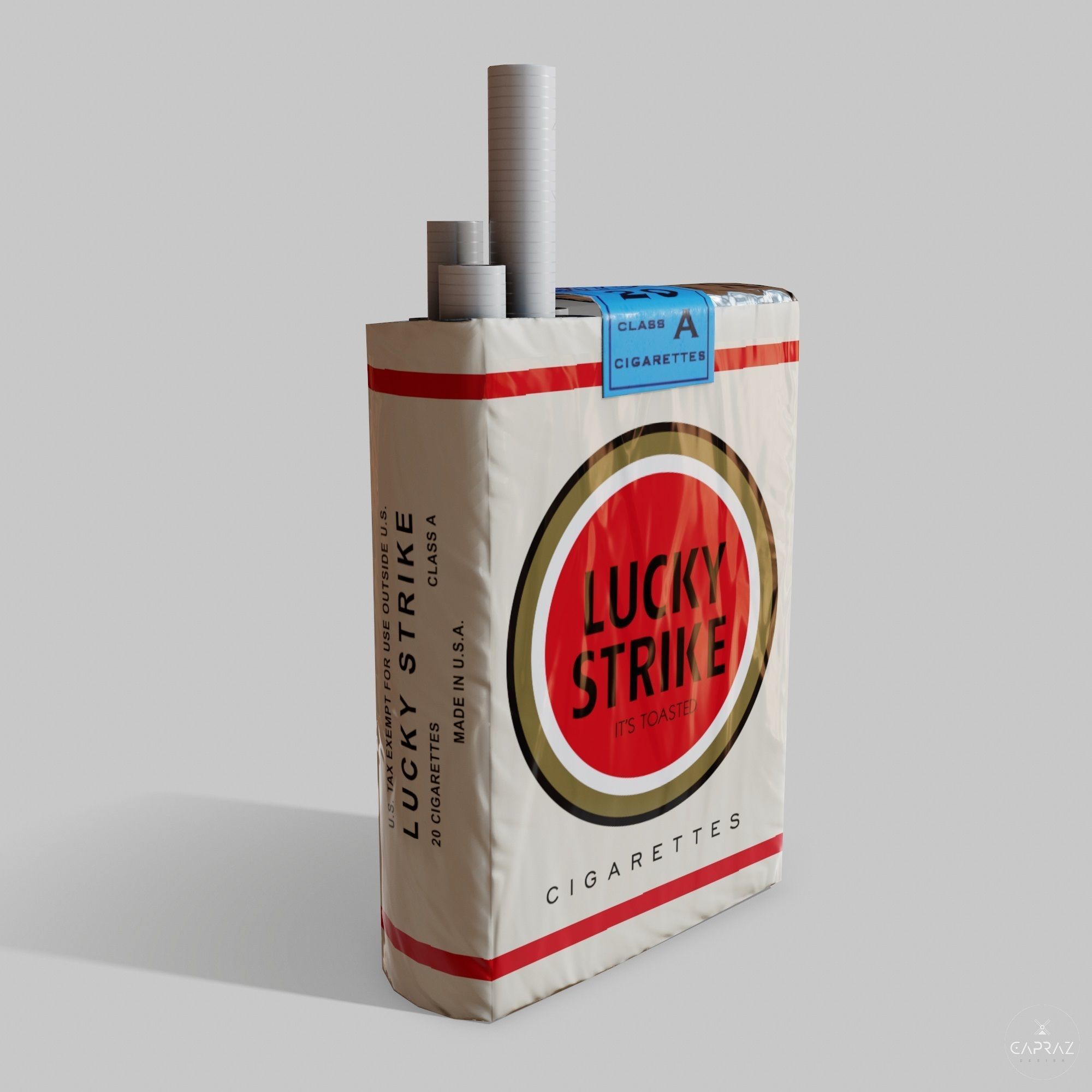 Cigarette Pack - Lucky Strike - PBR Low-poly 3D model_6