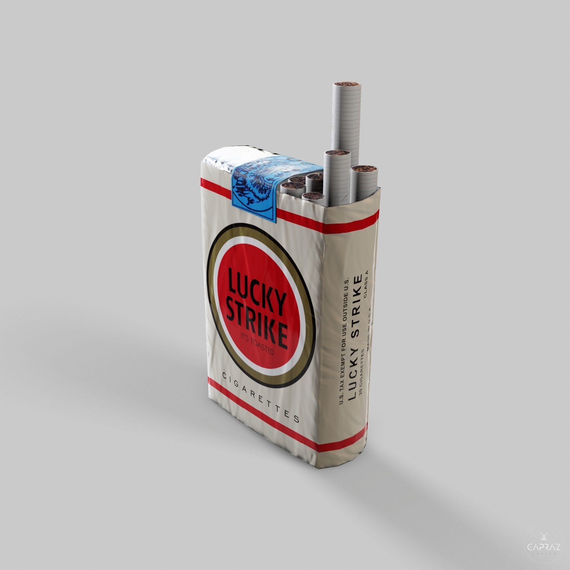 Cigarette Pack - Lucky Strike - PBR Low-poly 3D model_10