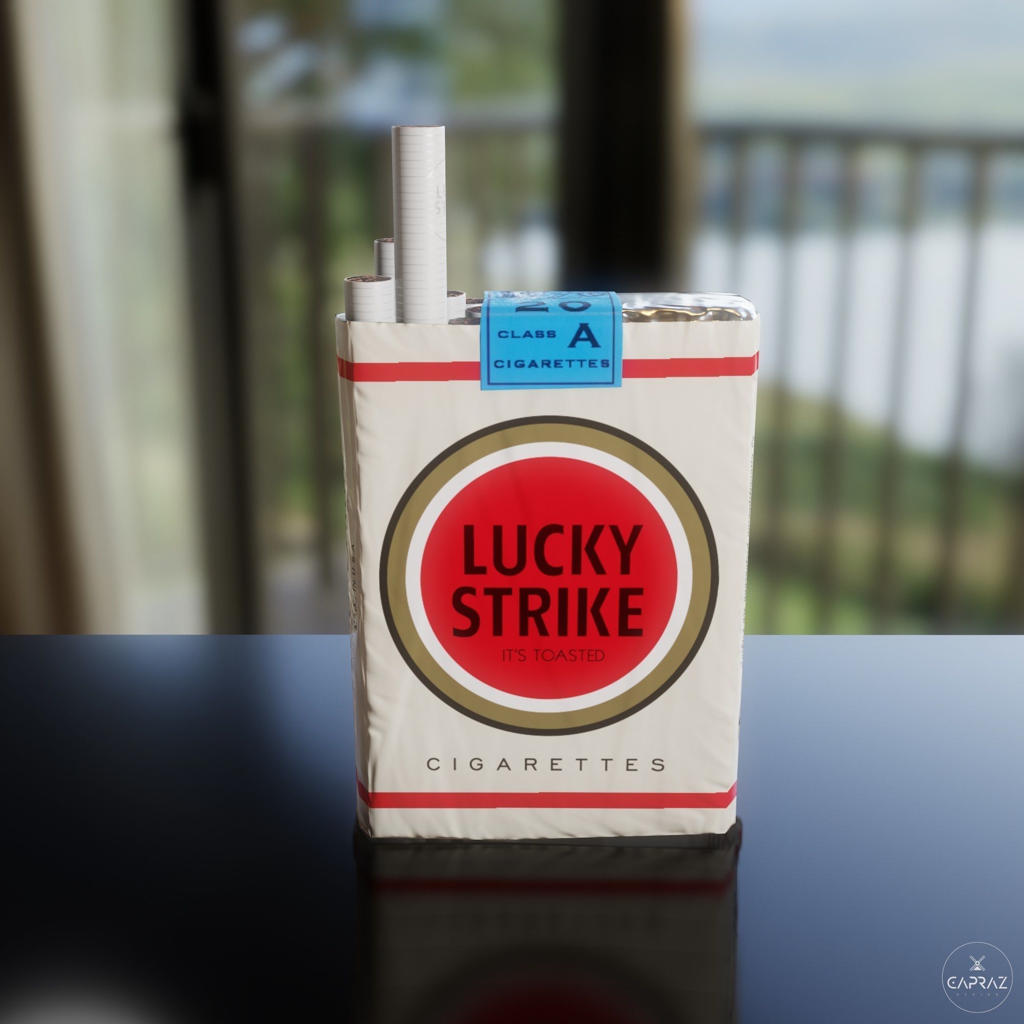 Cigarette Pack - Lucky Strike - PBR Low-poly 3D model_21