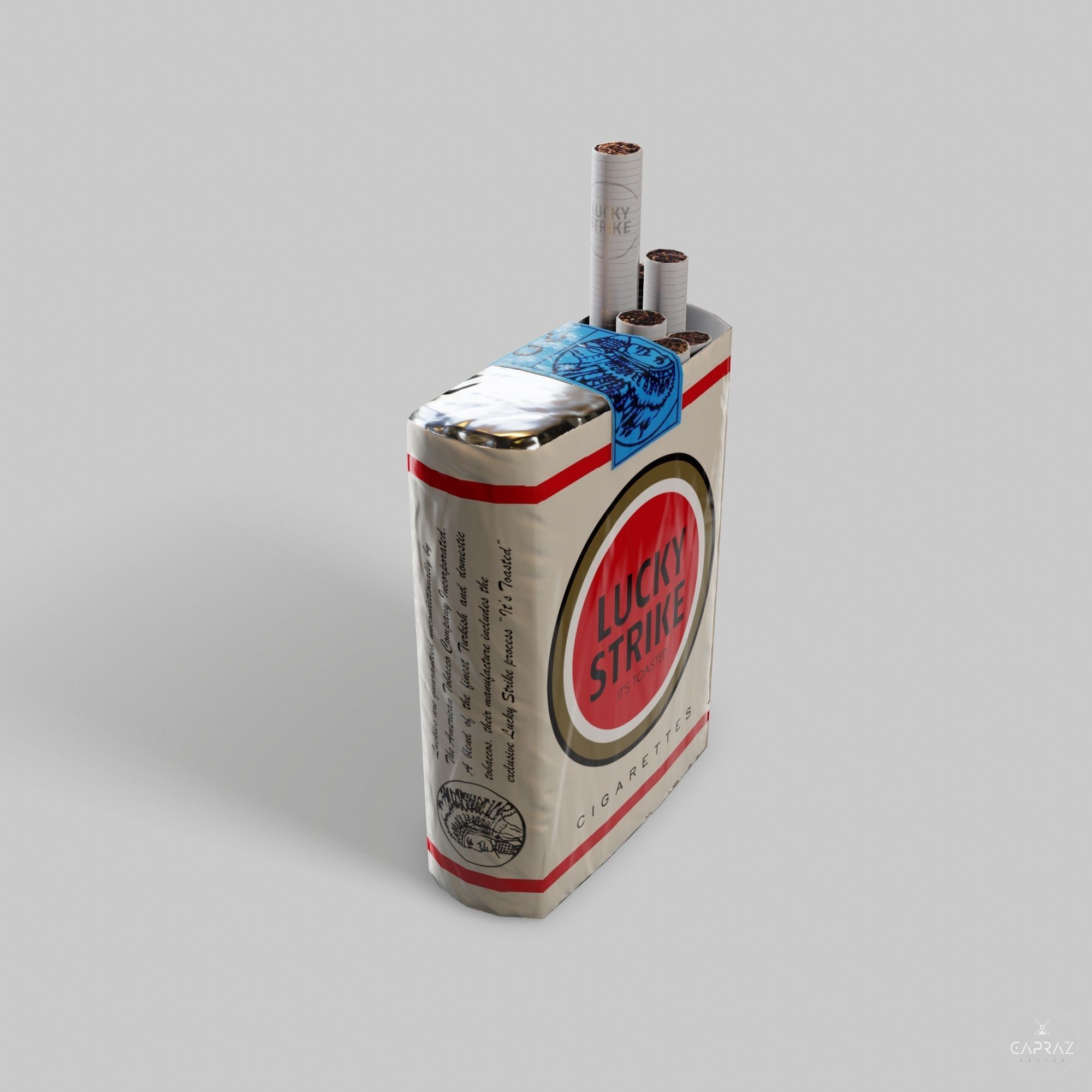 Cigarette Pack - Lucky Strike - PBR Low-poly 3D model_9