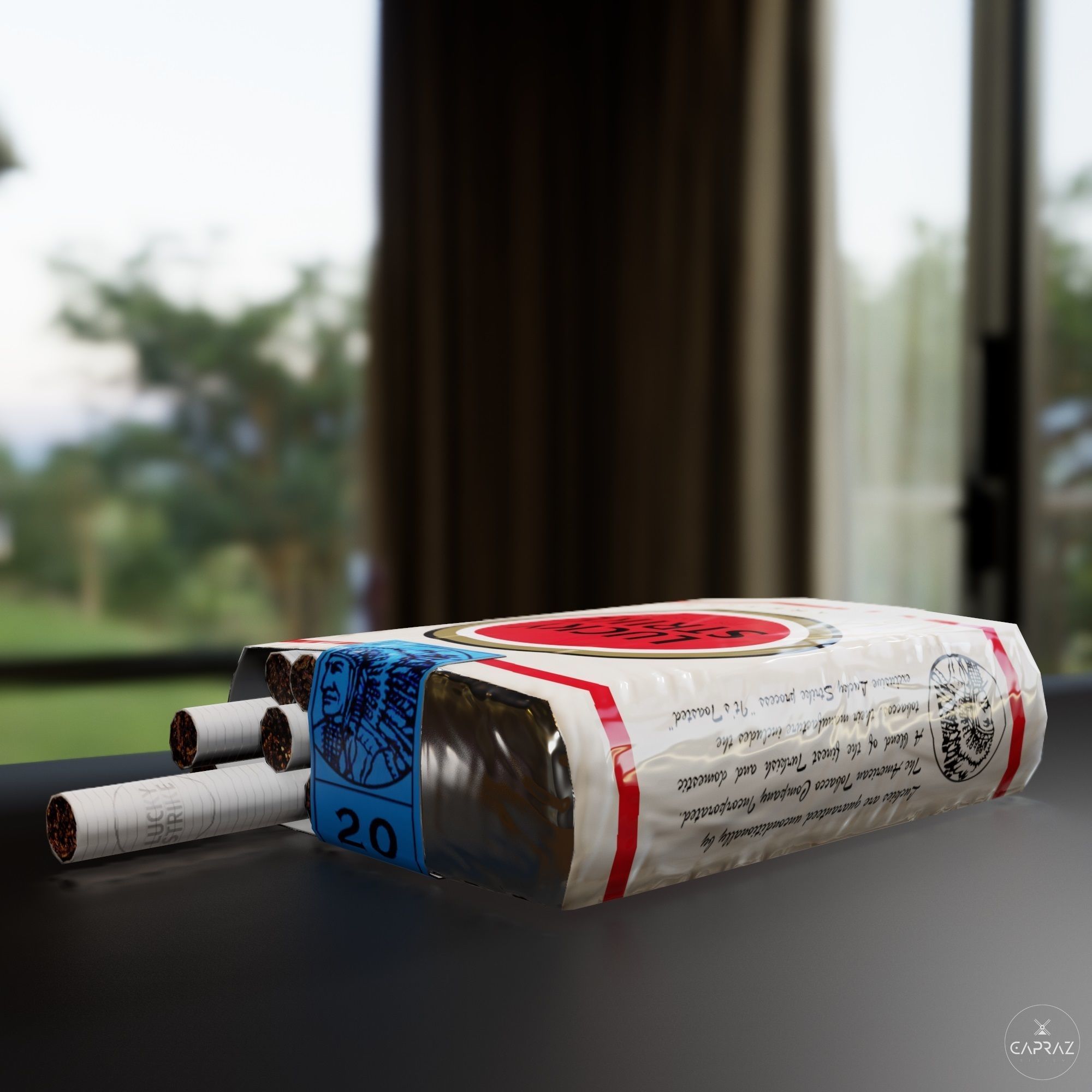 Cigarette Pack - Lucky Strike - PBR Low-poly 3D model_15