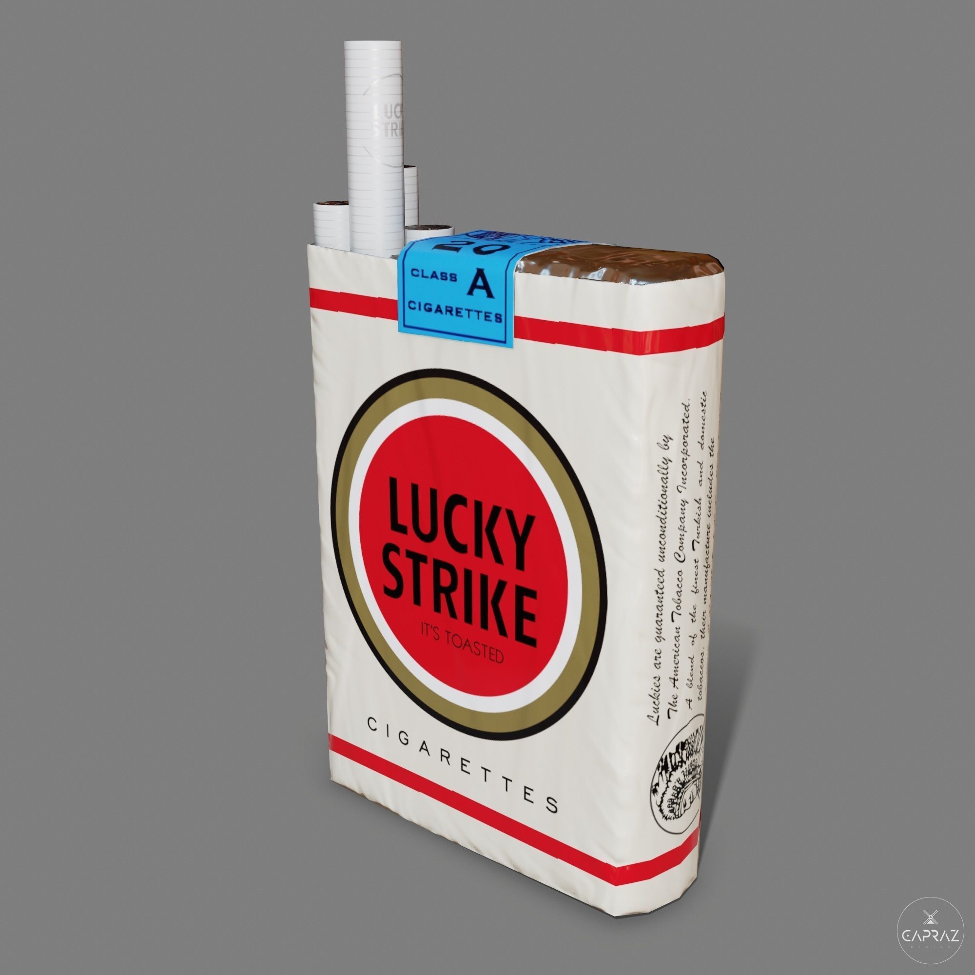 Cigarette Pack - Lucky Strike - PBR Low-poly 3D model_7
