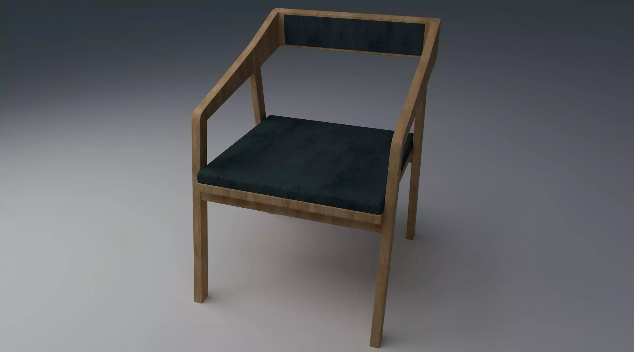 chair wooden 3D model_0