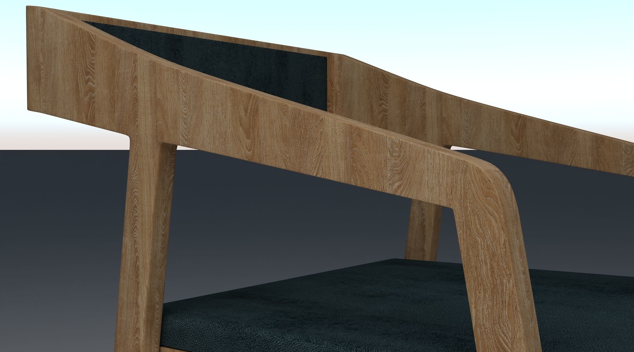 chair wooden 3D model_1