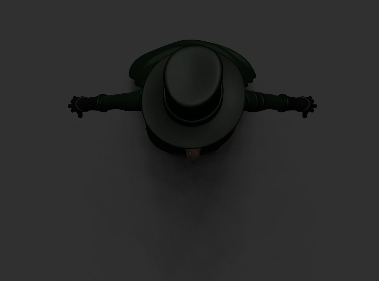 Plague Doctor  Robe - Character Skin Costume Outfit Low-poly 3D model_3