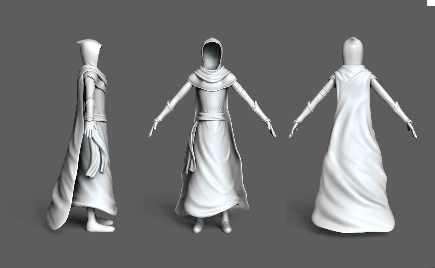 Plague Doctor  Robe - Character Skin Costume Outfit Low-poly 3D model_2