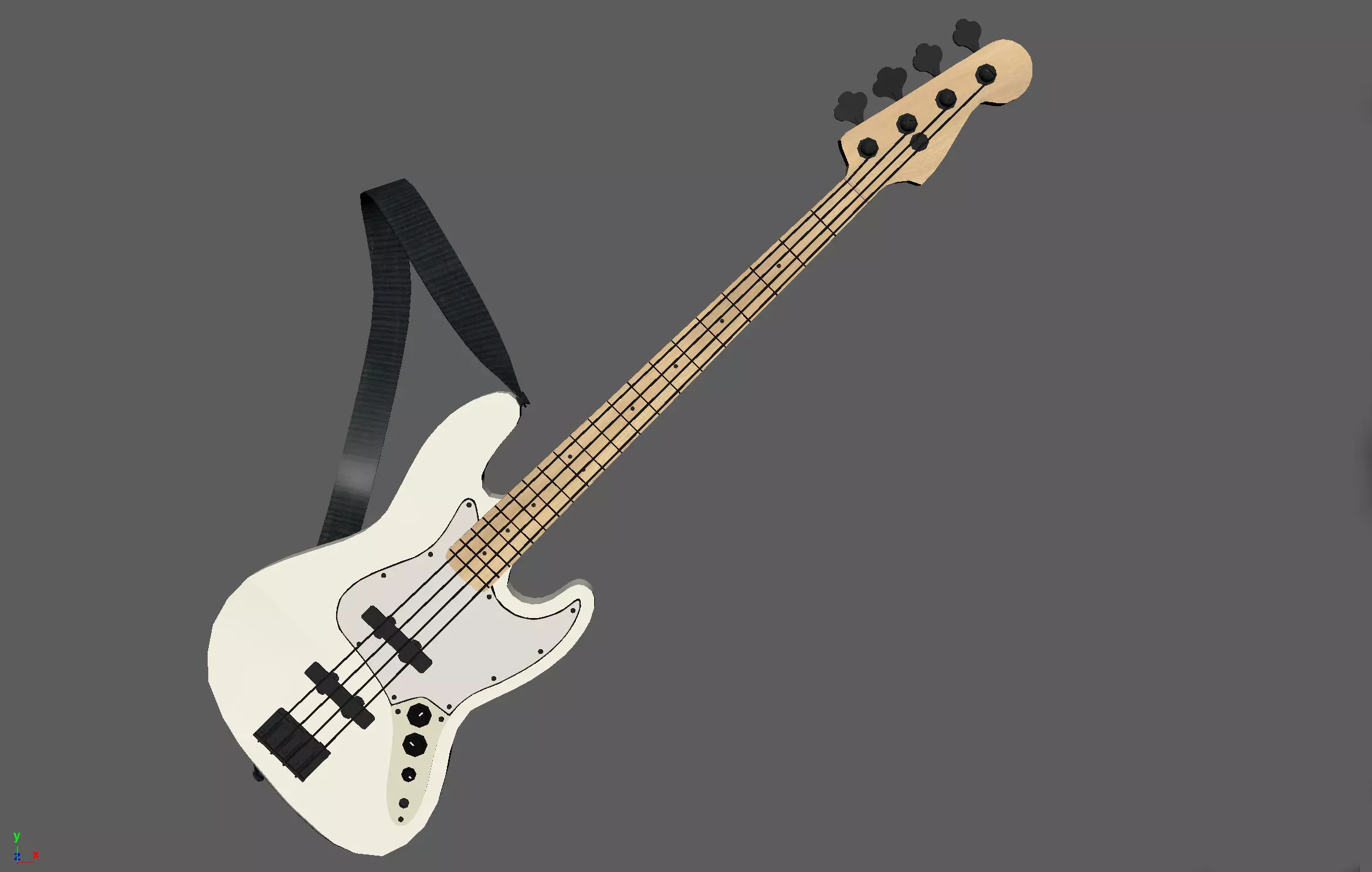 bass guitar 3D model_0