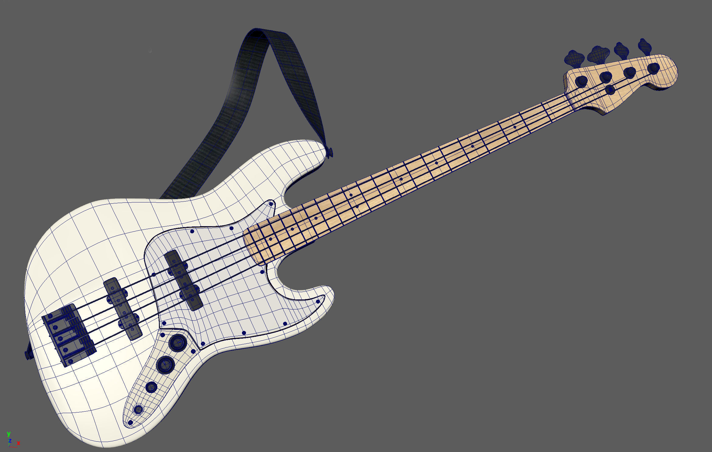 bass guitar 3D model_4