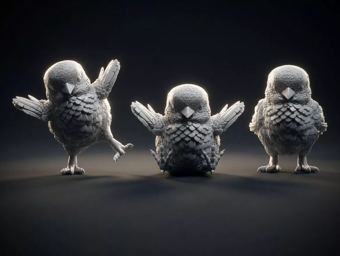 chick colorful bird 3D print model