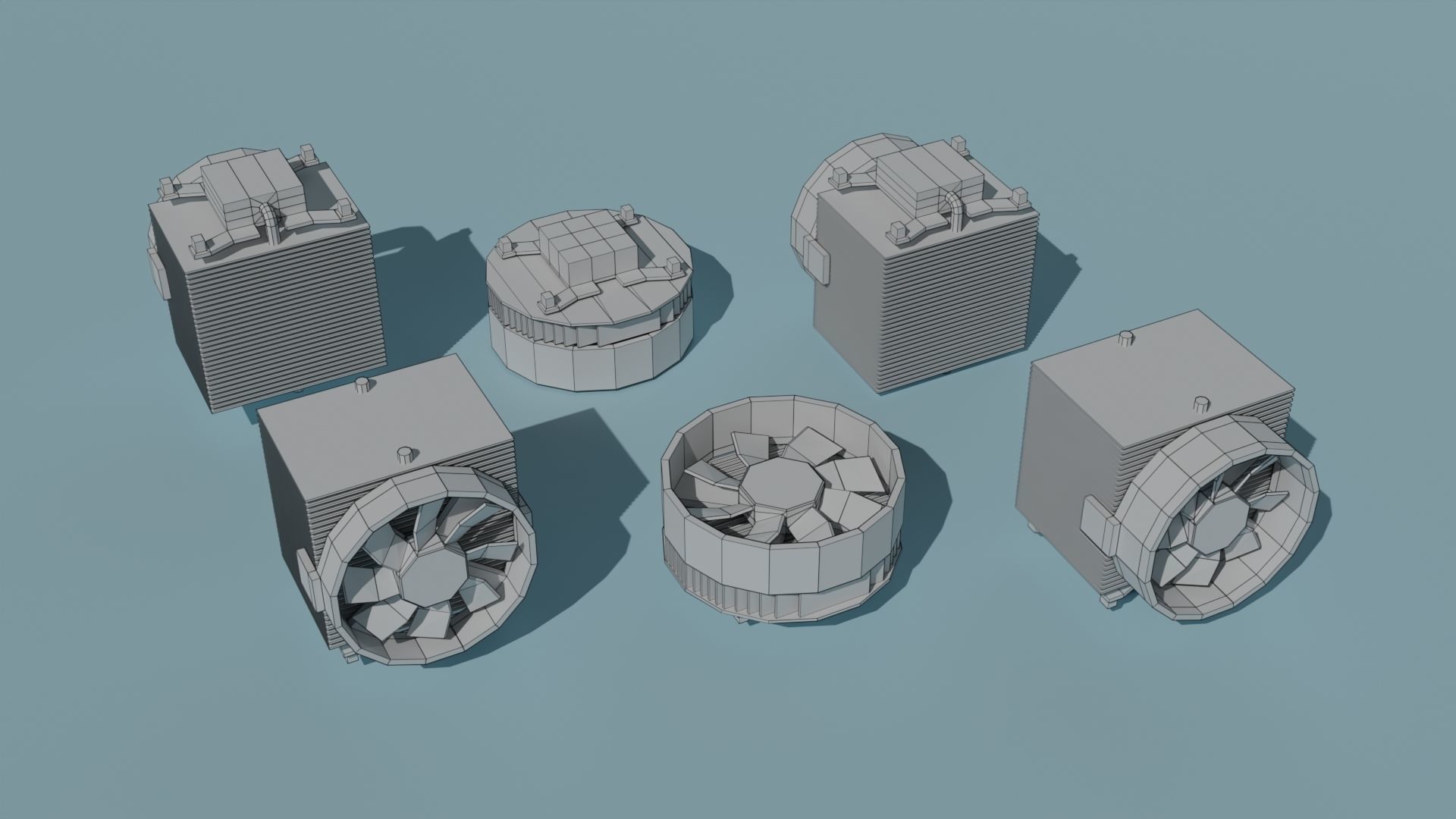 Computer Parts Low-poly 3D model_10