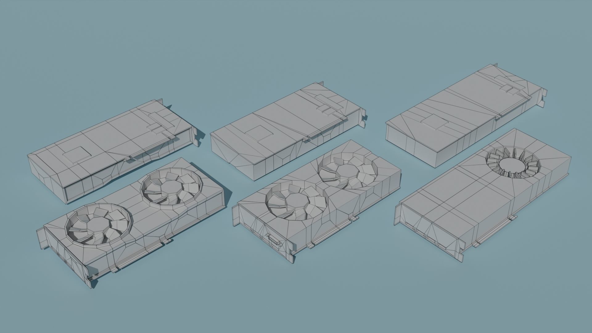 Computer Parts Low-poly 3D model_12