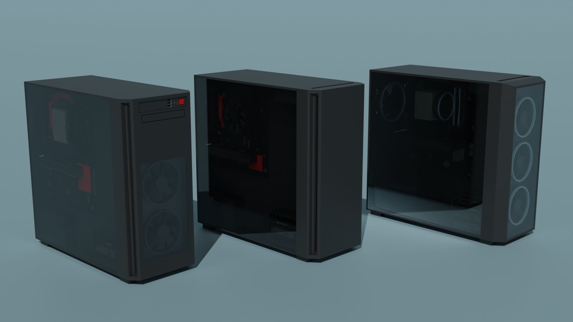 Computer Parts Low-poly 3D model_1