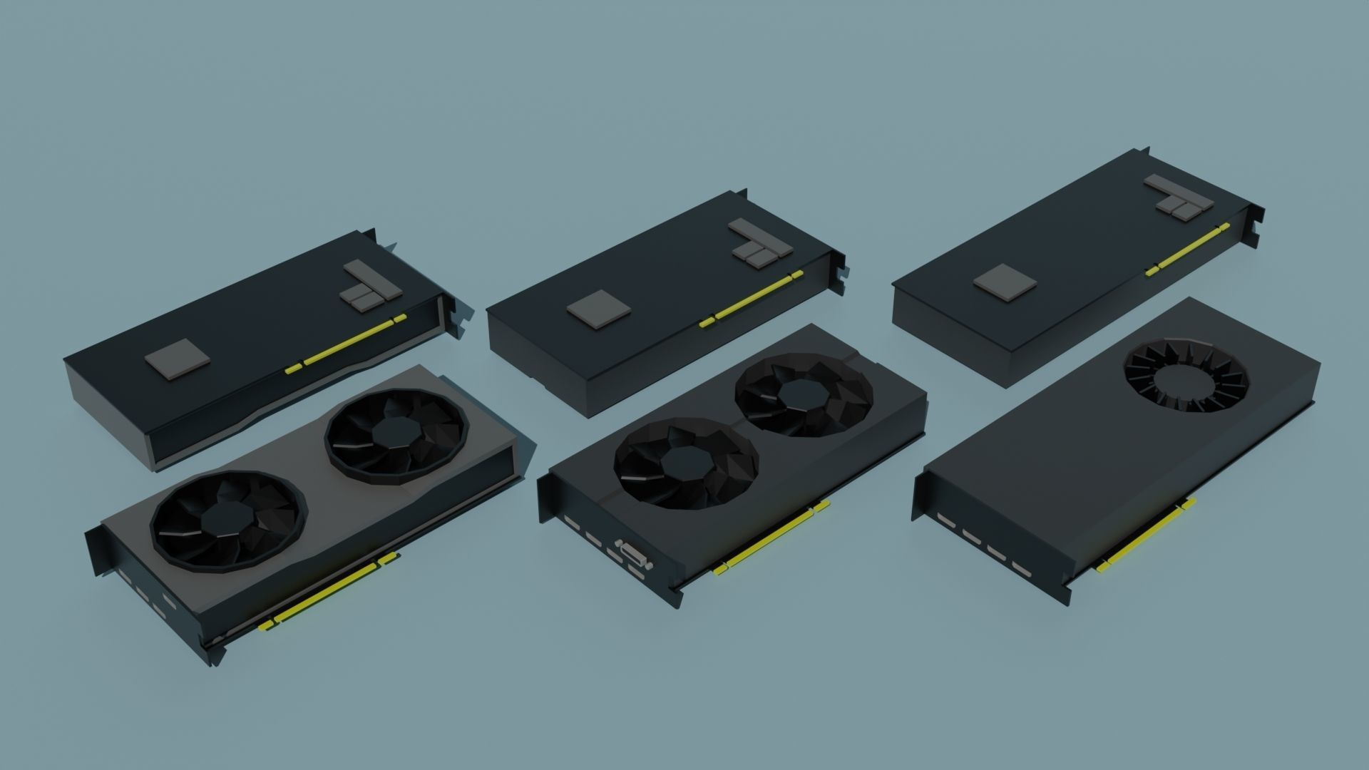 Computer Parts Low-poly 3D model_11