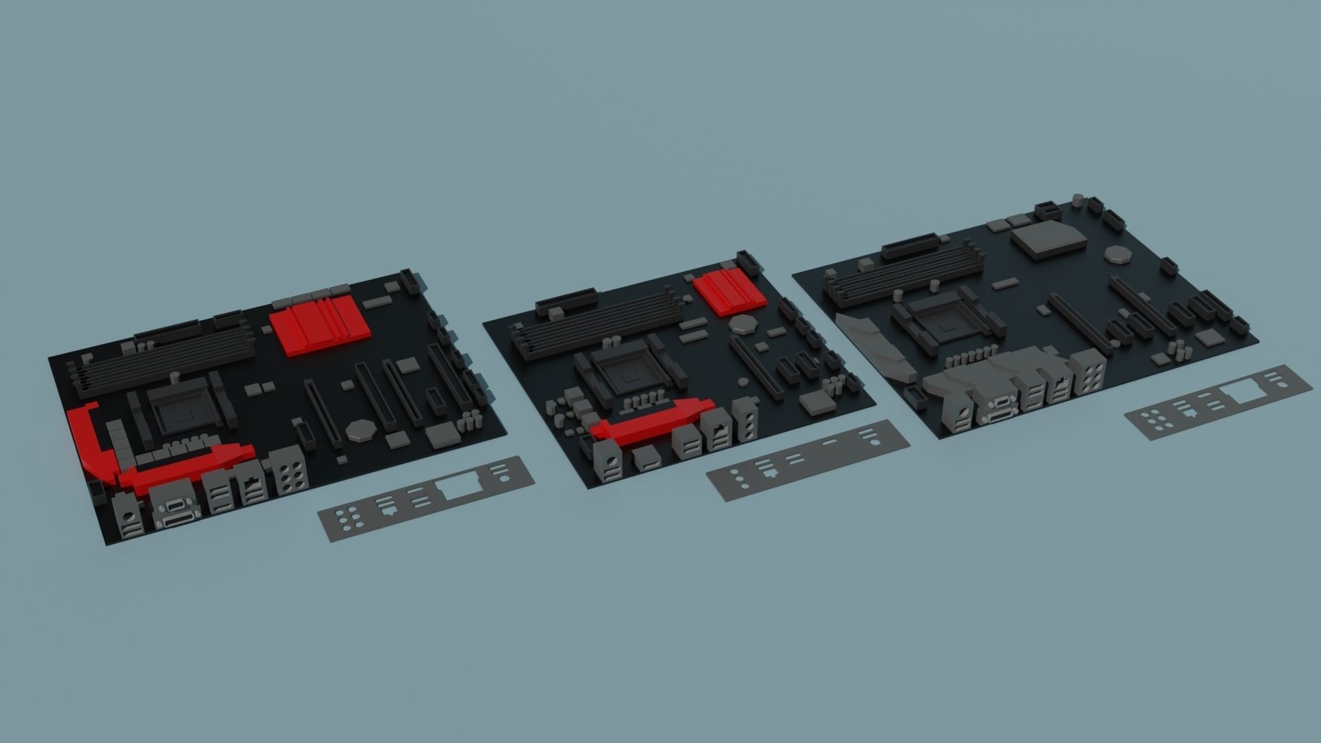 Computer Parts Low-poly 3D model_5