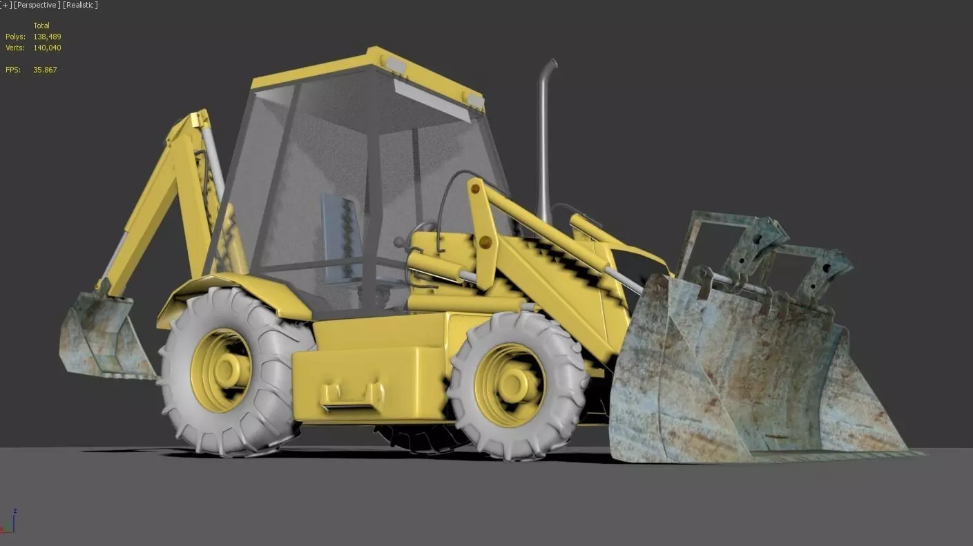 JCB 3D Model backhoe Free 3D model