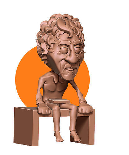 Goreng man on bench 3D print model