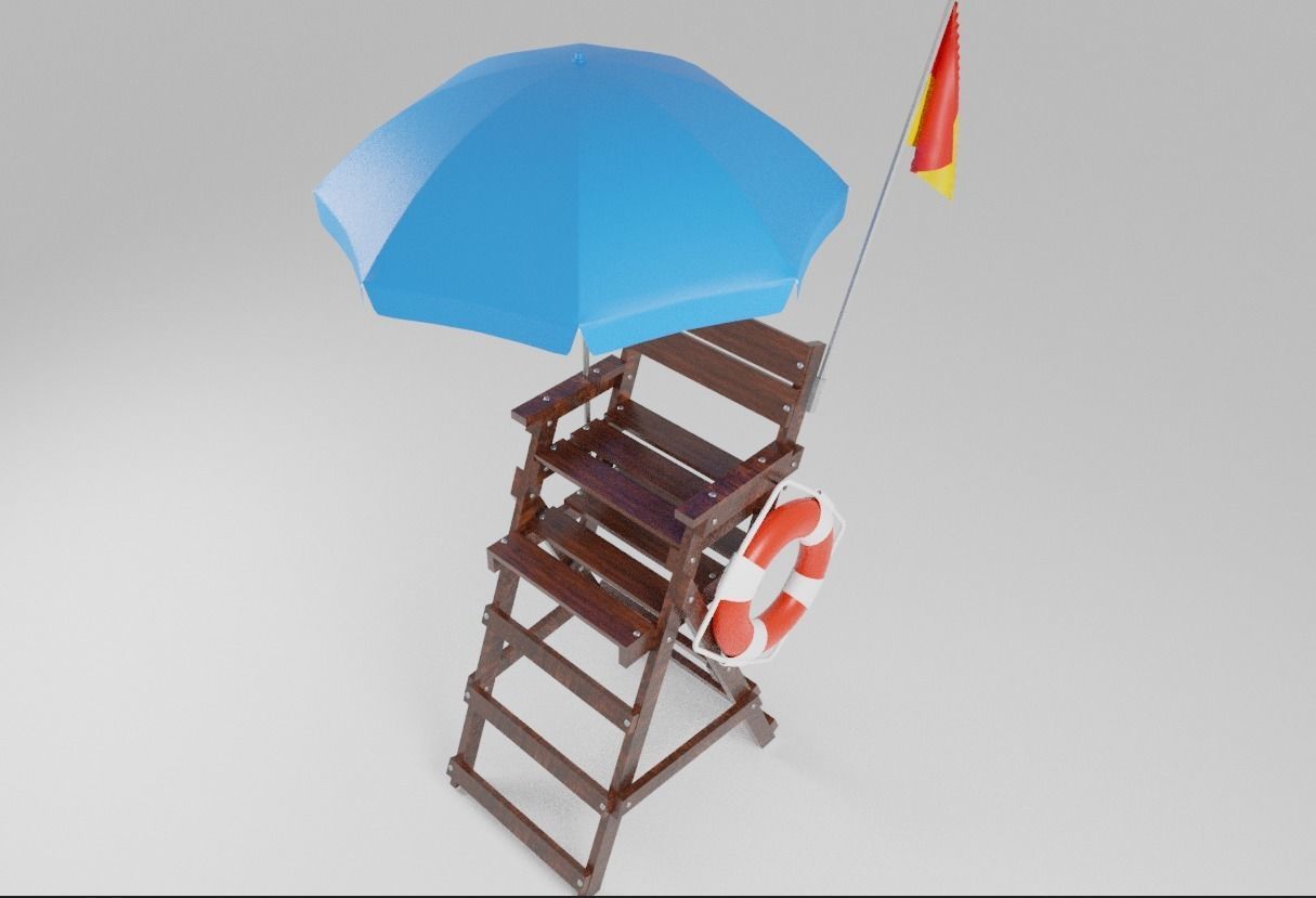 Lifeguard Chair 3D model_4