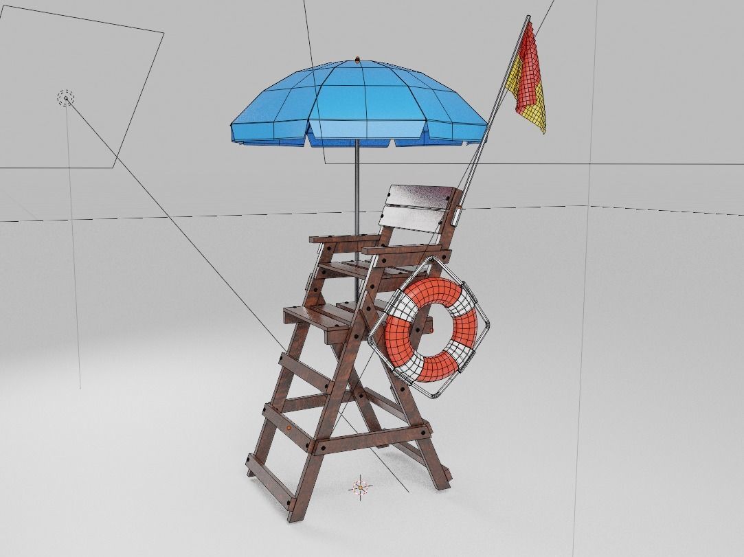 Lifeguard Chair 3D model_3