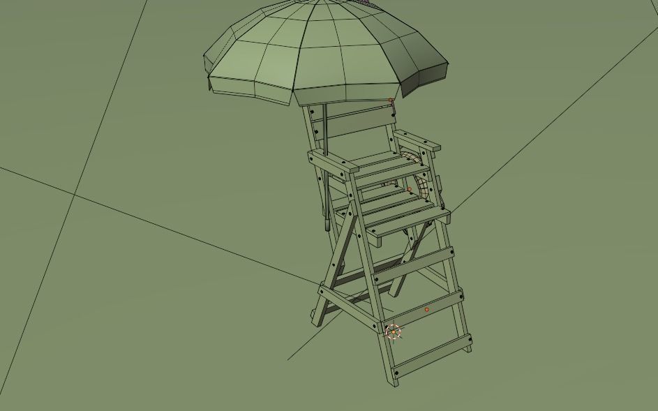 Lifeguard Chair 3D model_2