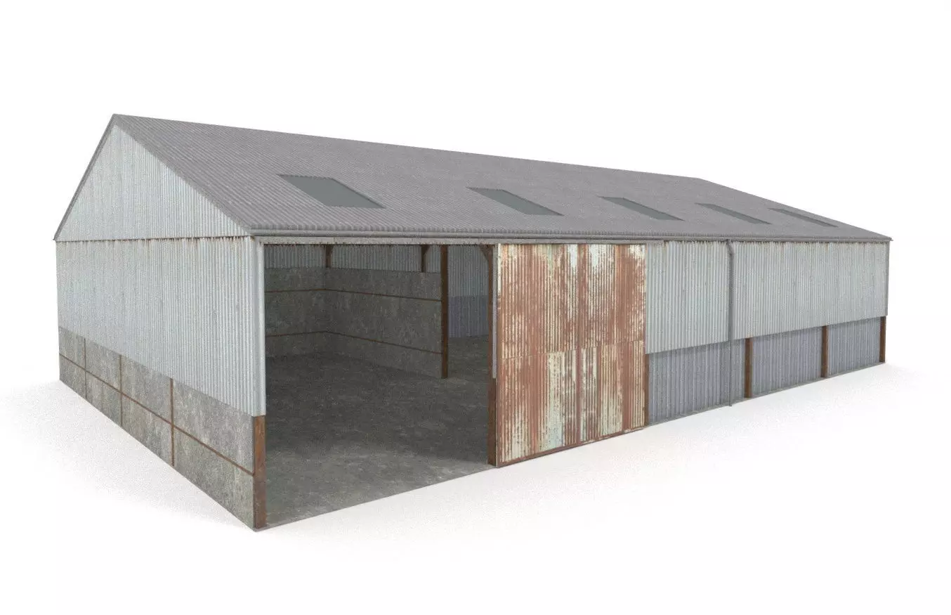 Farm shed Low-poly 3D model