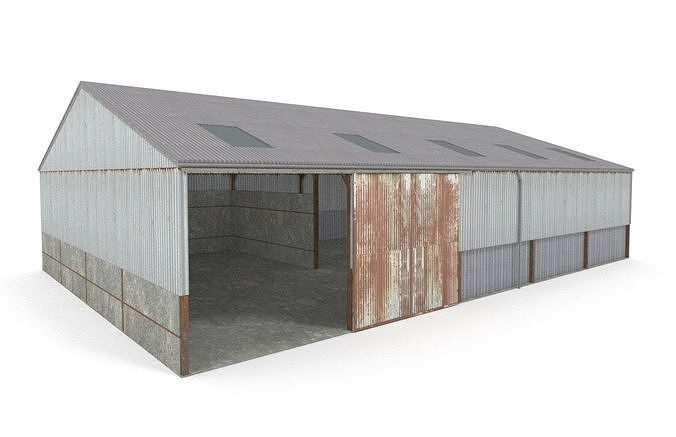 Farm shed  Low-poly 3D model