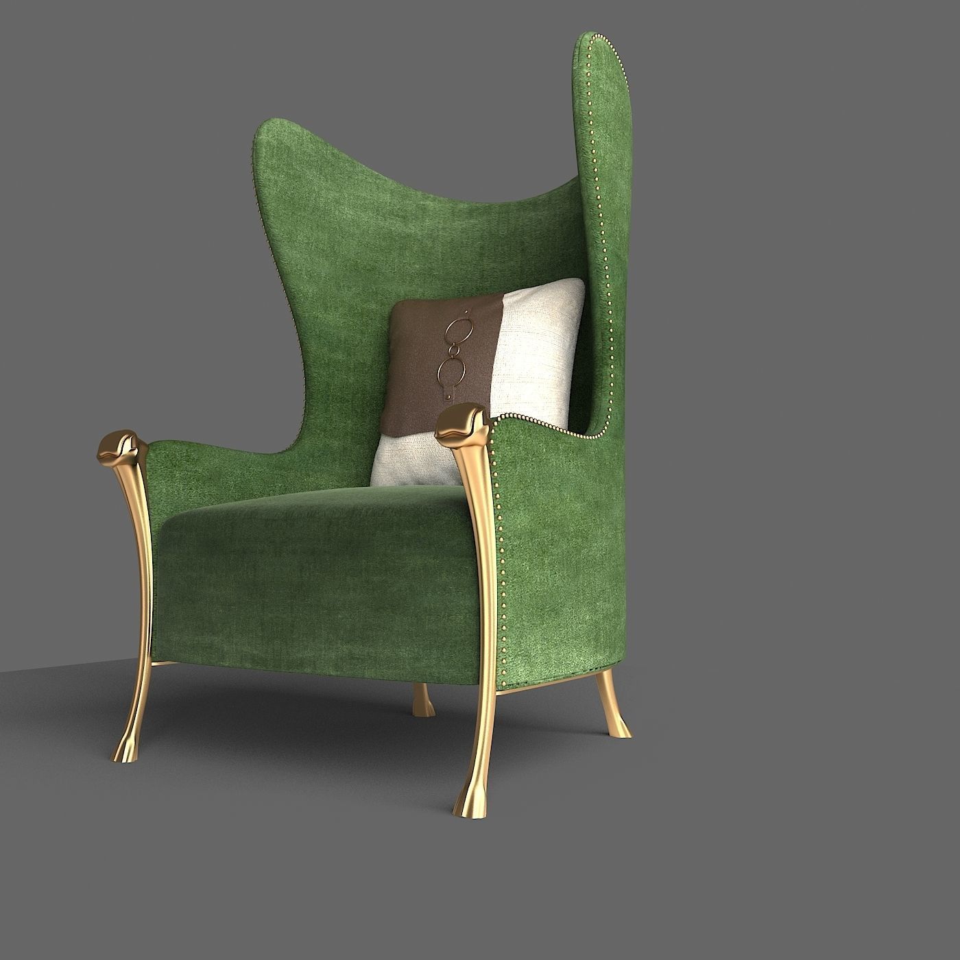 Armchair Classic 3D model_3