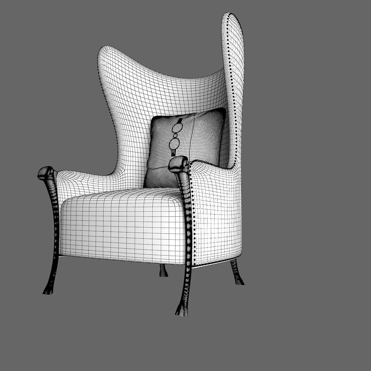 Armchair Classic 3D model_8
