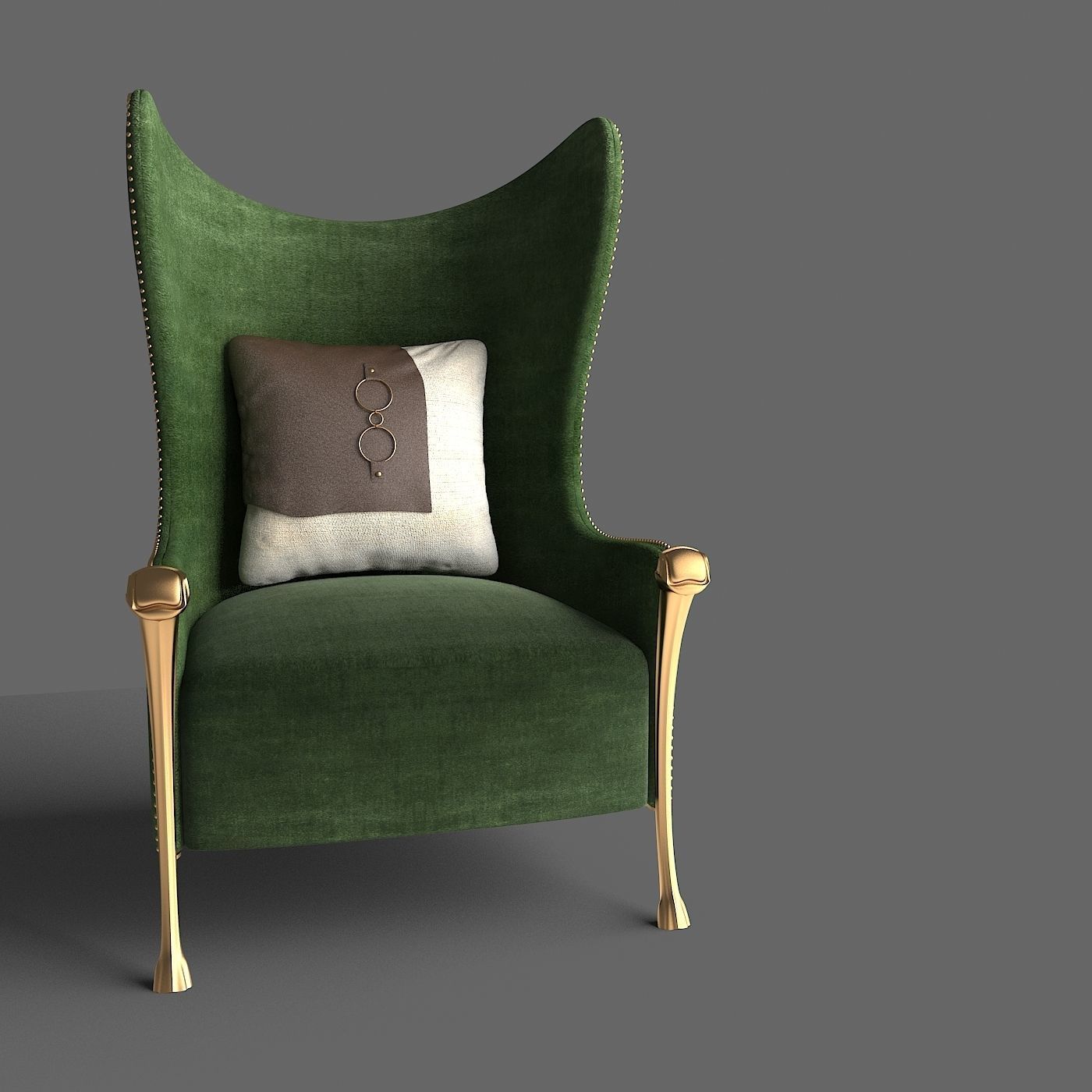 Armchair Classic 3D model_1