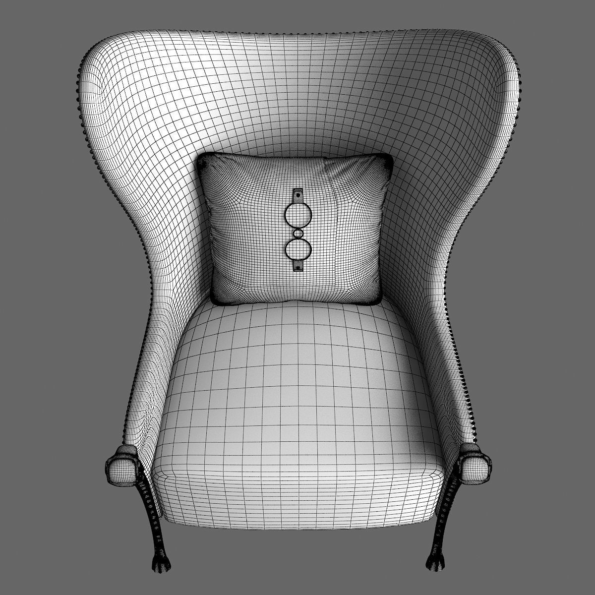 Armchair Classic 3D model_9