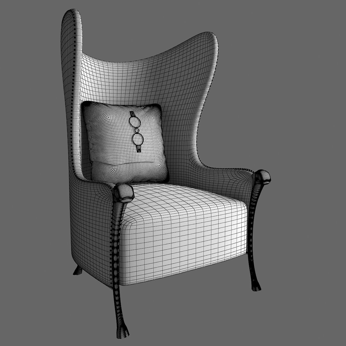 Armchair Classic 3D model_7
