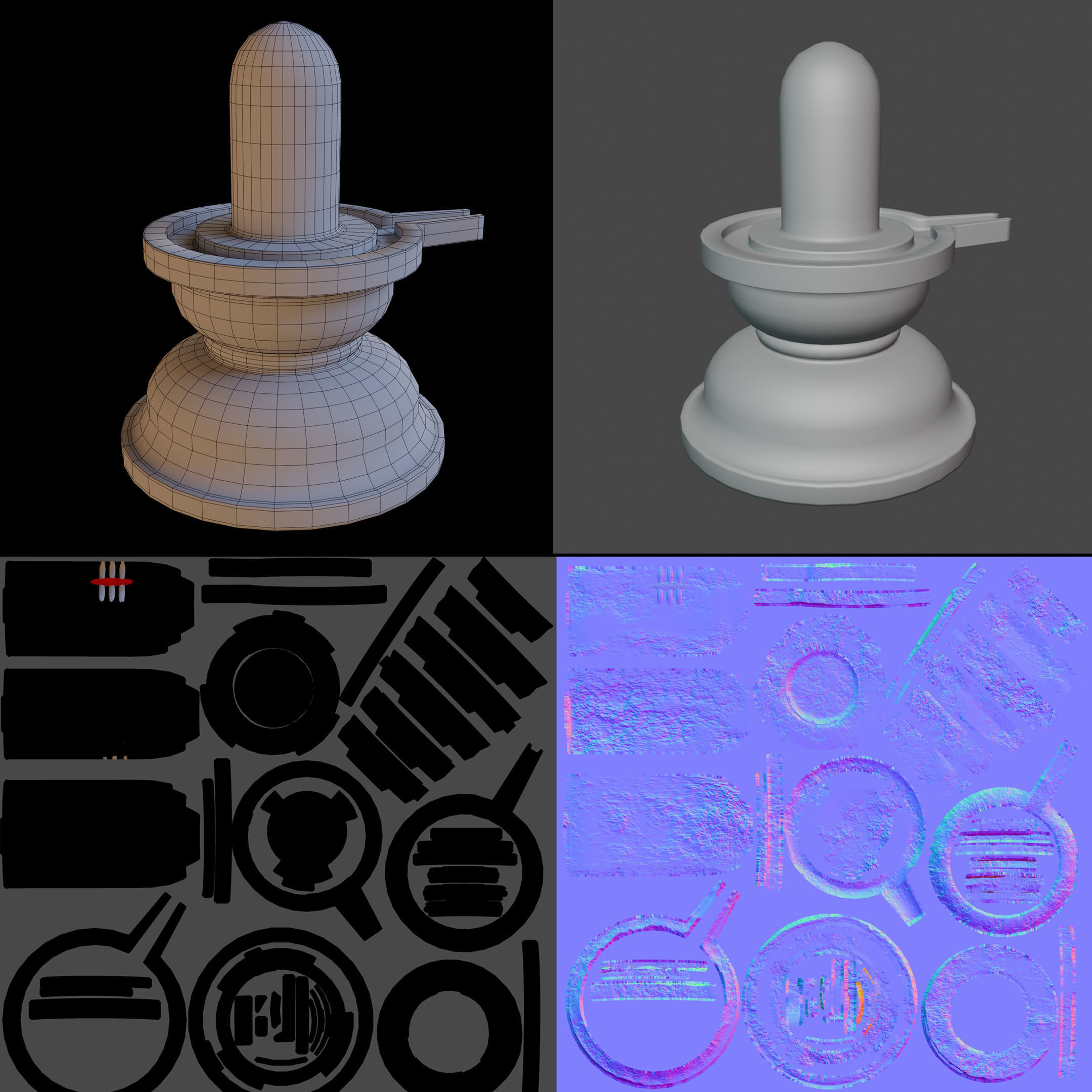 Shivling statue of lord shiva Low-poly 3D model_1