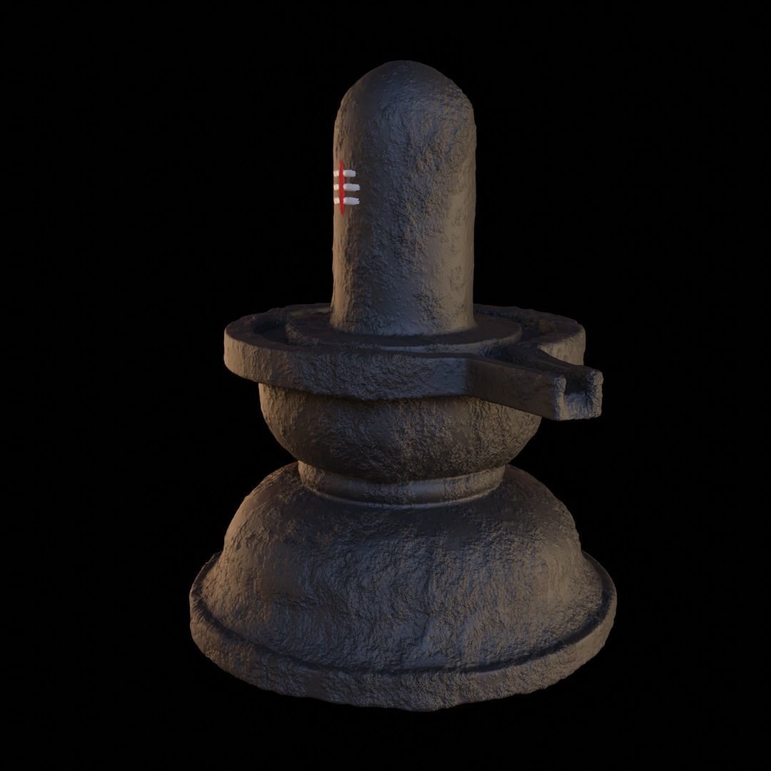 Shivling statue of lord shiva Low-poly 3D model_8