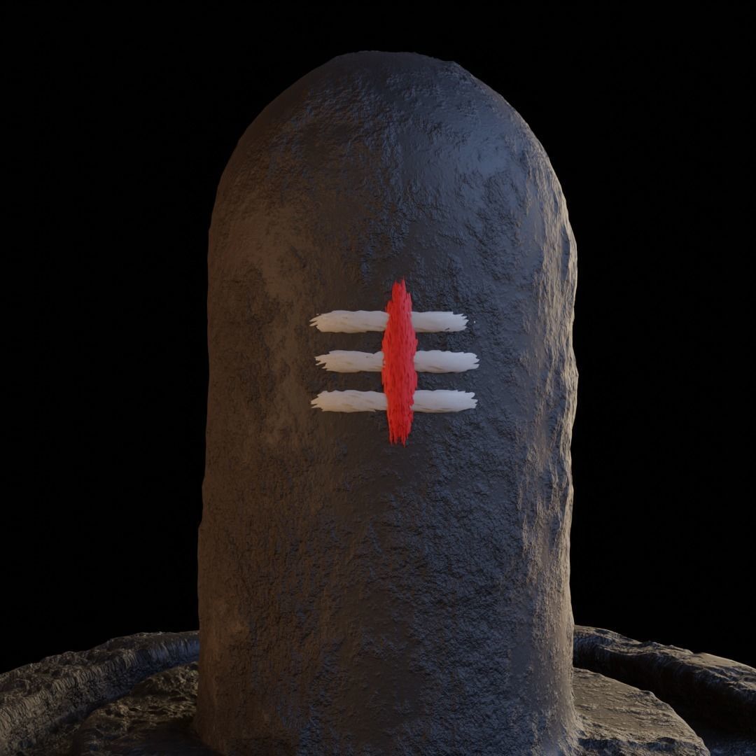 Shivling statue of lord shiva Low-poly 3D model_9