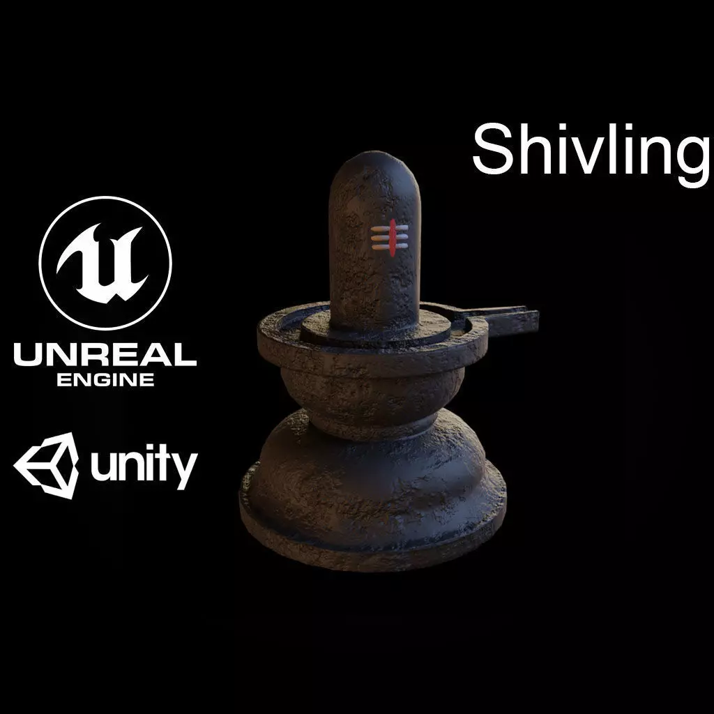 Shivling statue of lord shiva Low-poly 3D model_0