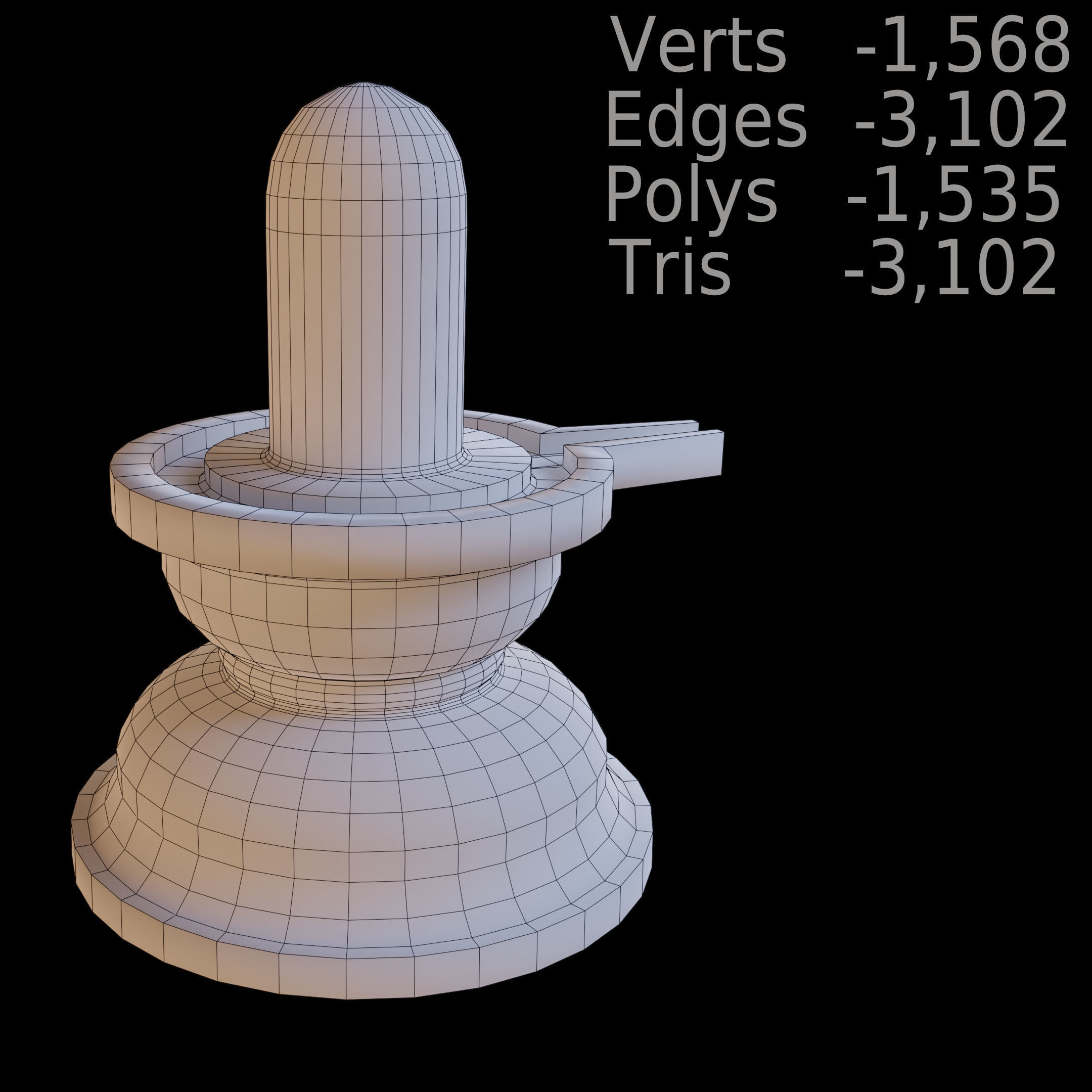 Shivling statue of lord shiva Low-poly 3D model_2