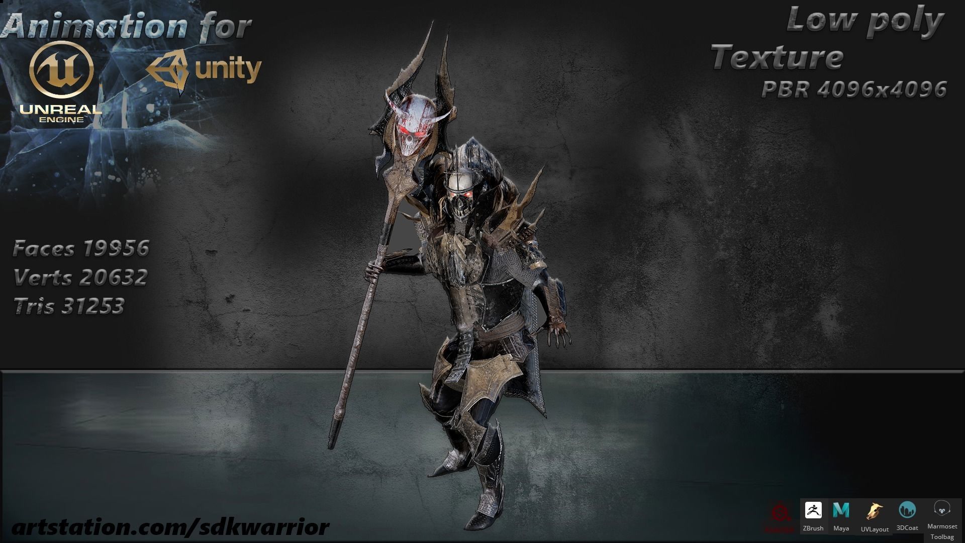 King of Darkness Low-poly 3D model_3