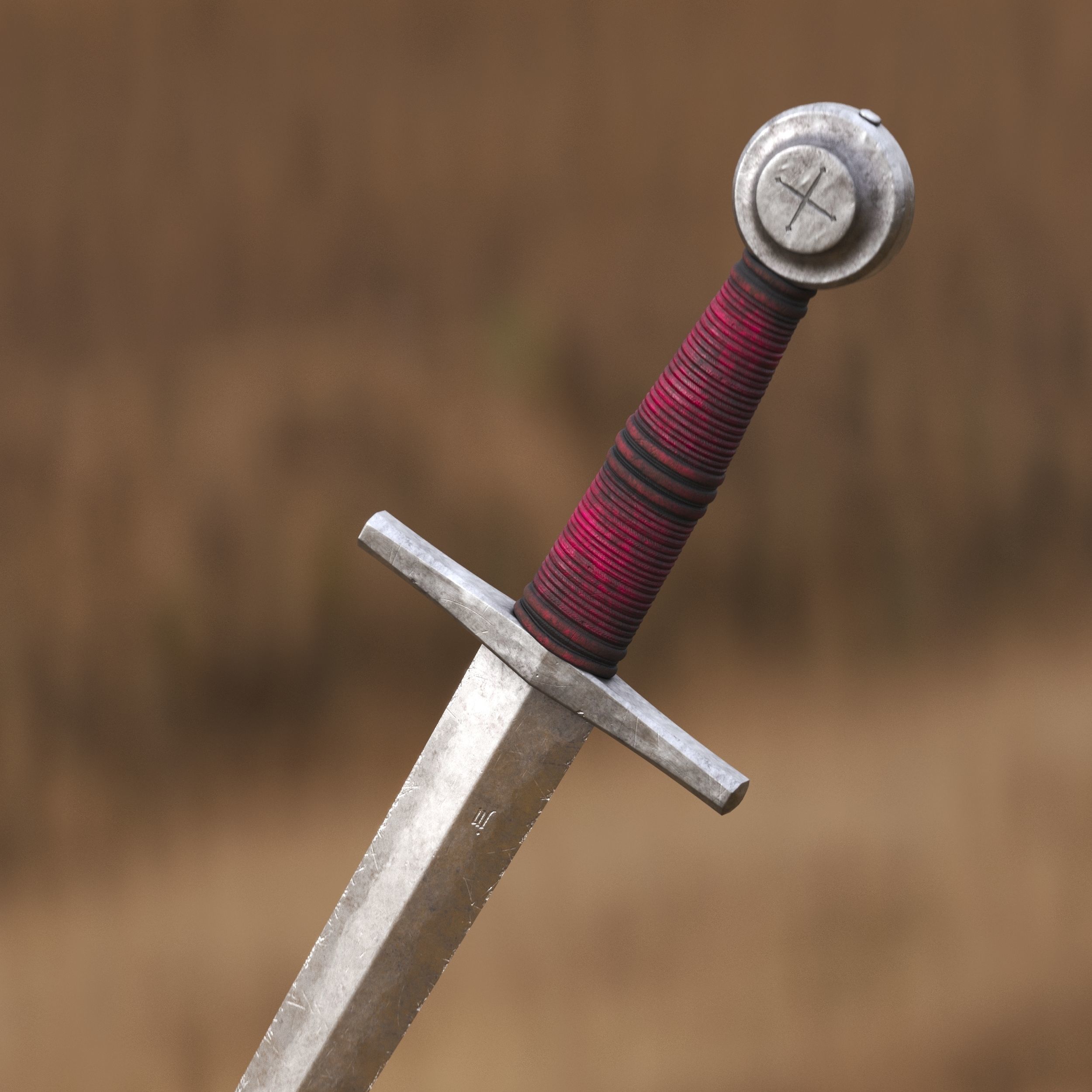 Medieval Dagger for Games and Cinematics 07 Free low-poly 3D model_1