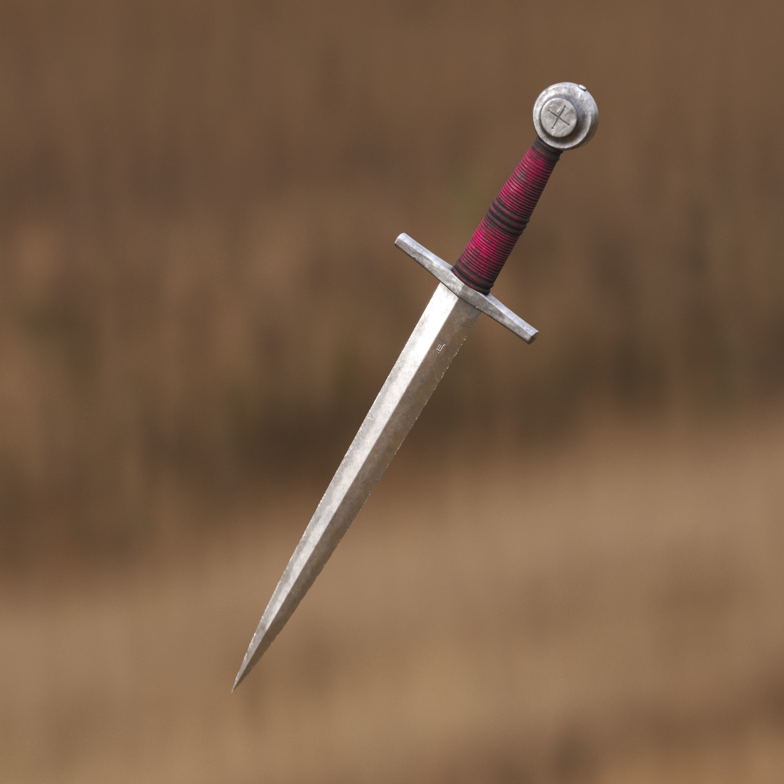 Medieval Dagger for Games and Cinematics 07 Free low-poly 3D model_2