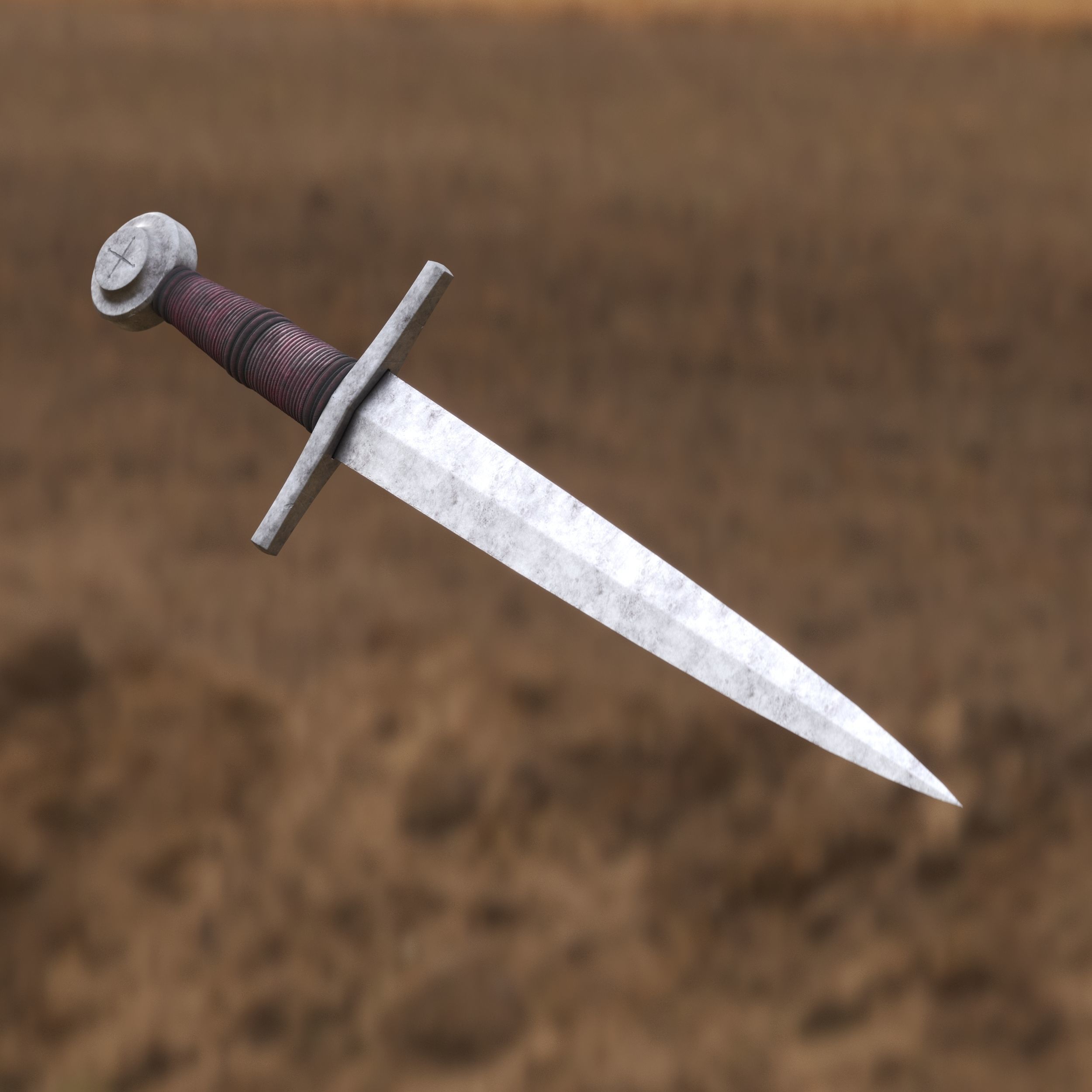 Medieval Dagger for Games and Cinematics 07 Free low-poly 3D model_3